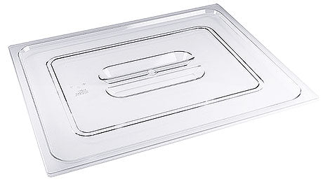Transparenter GN-Behälterdeckel aus Kunststoff.