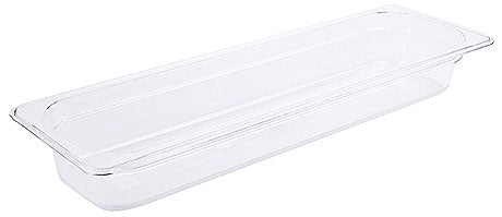 Transparente GN-Behälter aus Kunststoff.