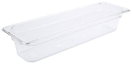 Transparente GN-Behälter aus Kunststoff.