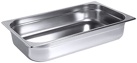 Edelstahl-Gastronormbehälter für Küche.