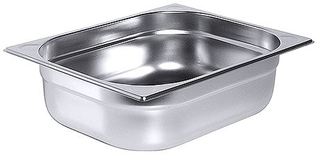 Edelstahl-Gastronormbehälter für Küche.