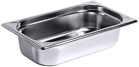 Edelstahl-Gastronormbehälter für Küche.