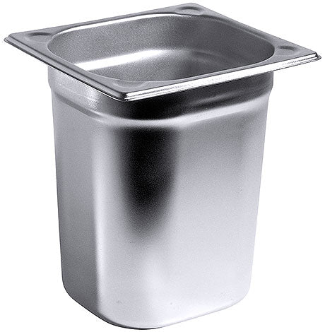 Edelstahl-Gastronormbehälter für Küche.