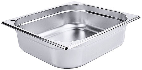 Edelstahl-Gastronormbehälter für Küche.