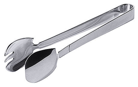 Metall-Salatbesteck auf weißem Hintergrund.