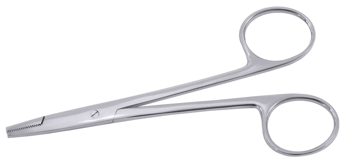 Edelstahl-Küchenschere mit gezackter Klinge.