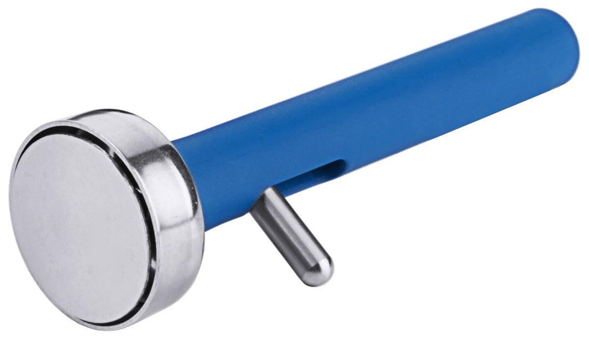 Blauer Tamper für Siebträgermaschine.