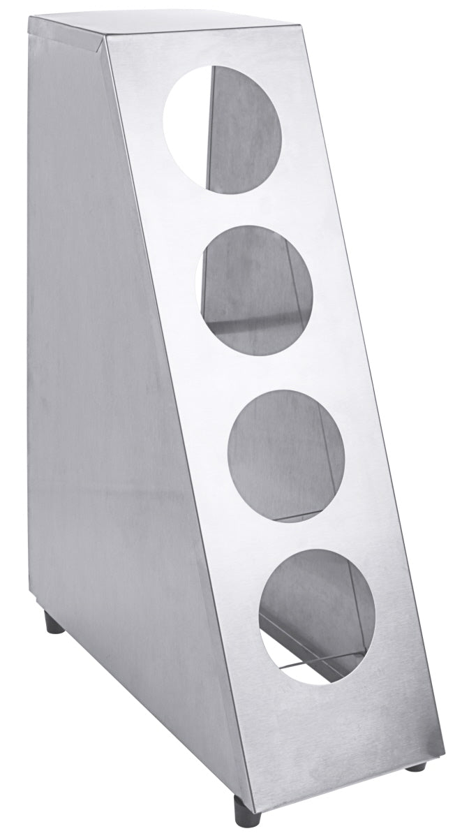 Edelstahl-Besteckhalter mit vier Öffnungen.