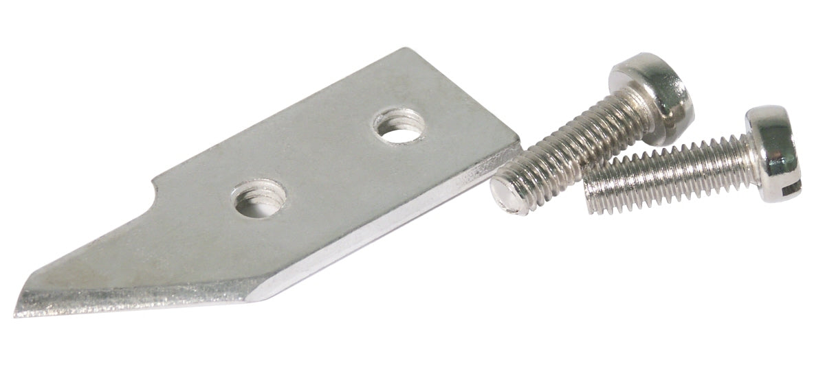 Metallklinge mit zwei Schrauben.