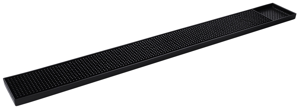 Lange schwarze Abtropfmatte für Bar.