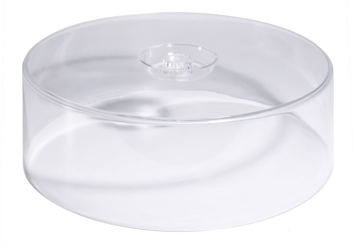 Transparente Kuchenhaube aus Kunststoff.