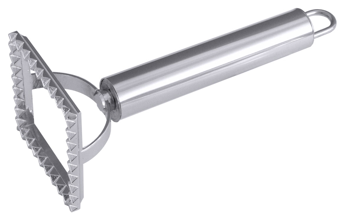Metallischer Fleischklopfer mit Griff.