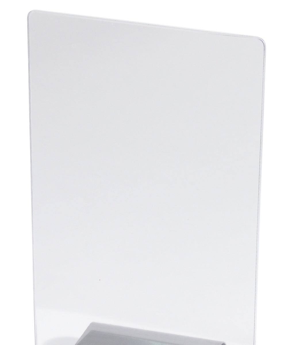 Transparenter Speisekartenhalter aus Acryl.