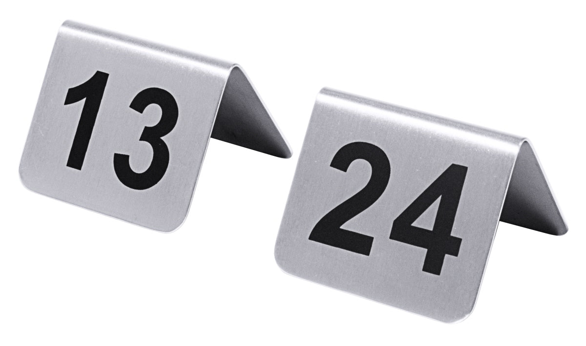 Tischnummern aus Metall, 13, 24.