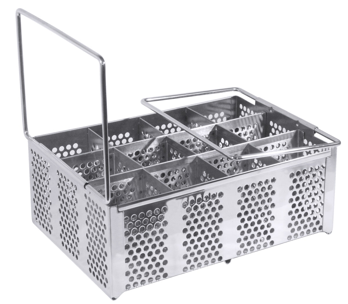Metallkorb mit Fächern, Griff.