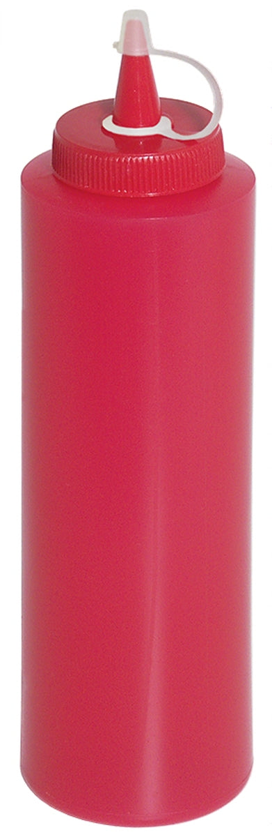 Rote Squeeze-Flasche für Soßen.