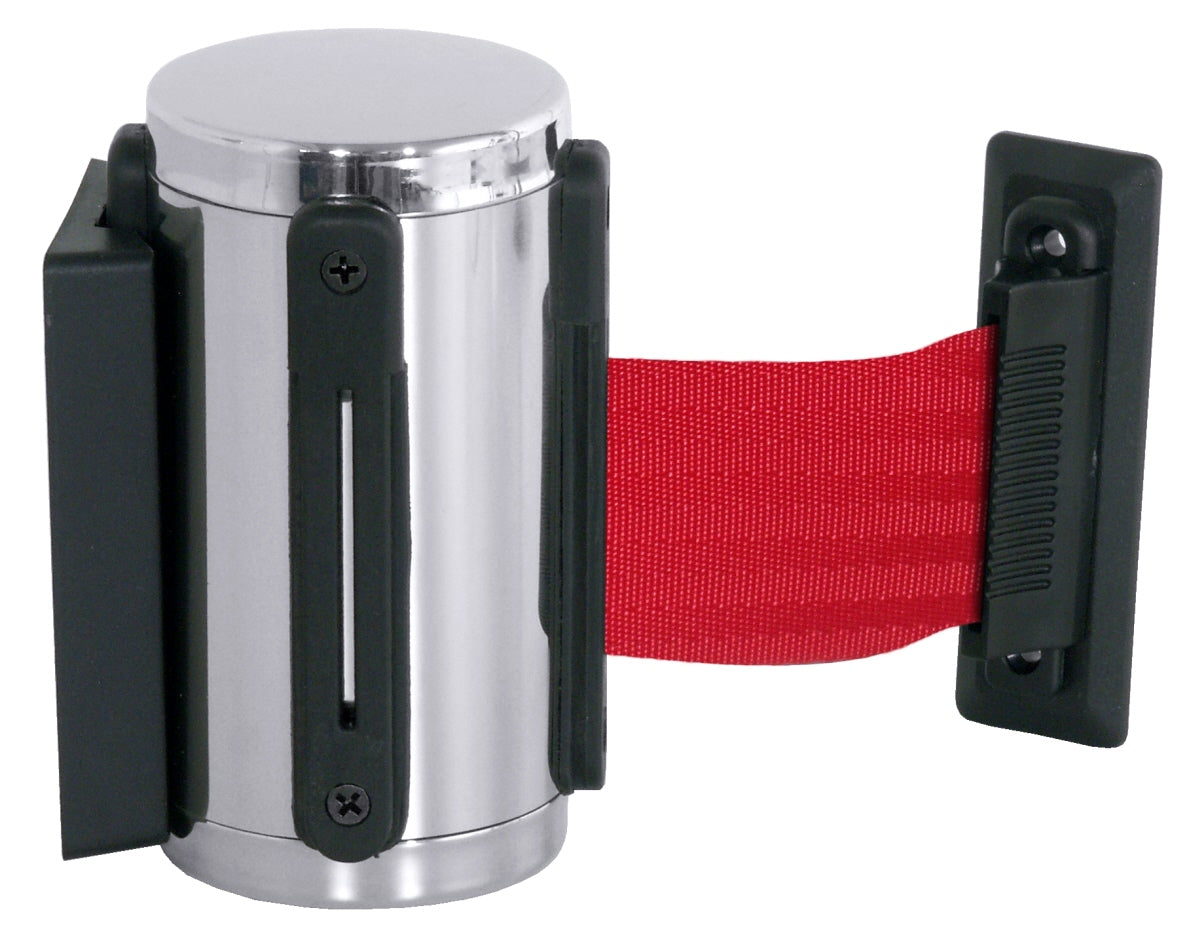 Absperrband mit Wandhalterung, rot.