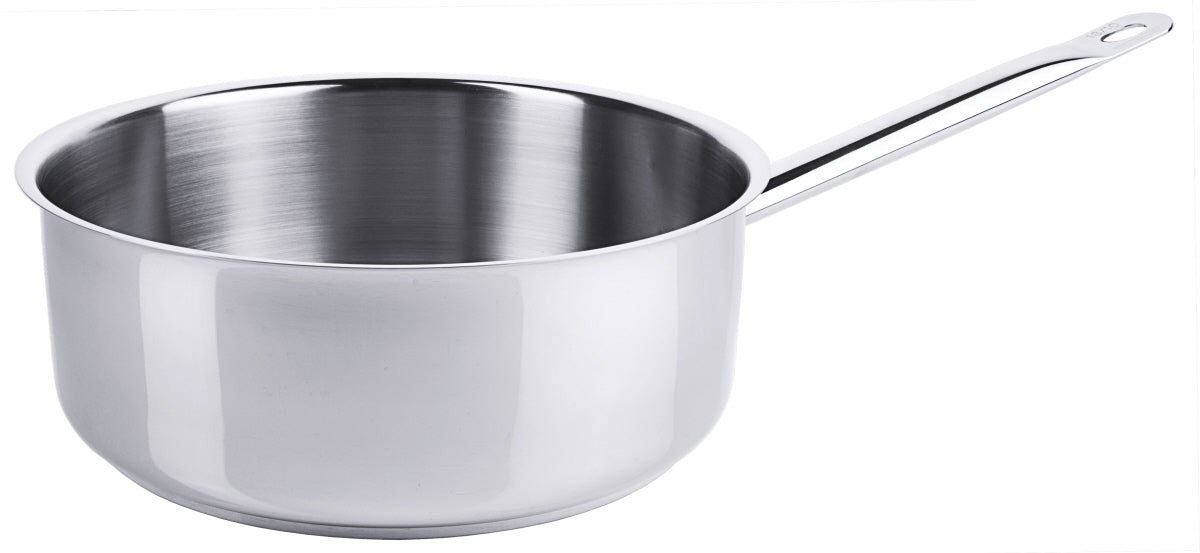 Edelstahl-Stielkasserolle für Gastronomie.