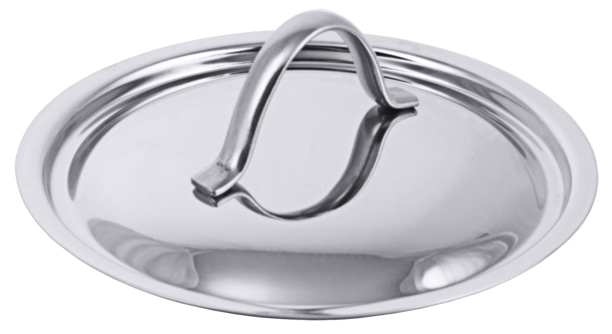 Edelstahl-Topfdeckel mit Griff.