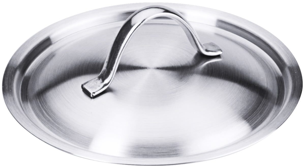 Edelstahl-Topfdeckel mit Griff.