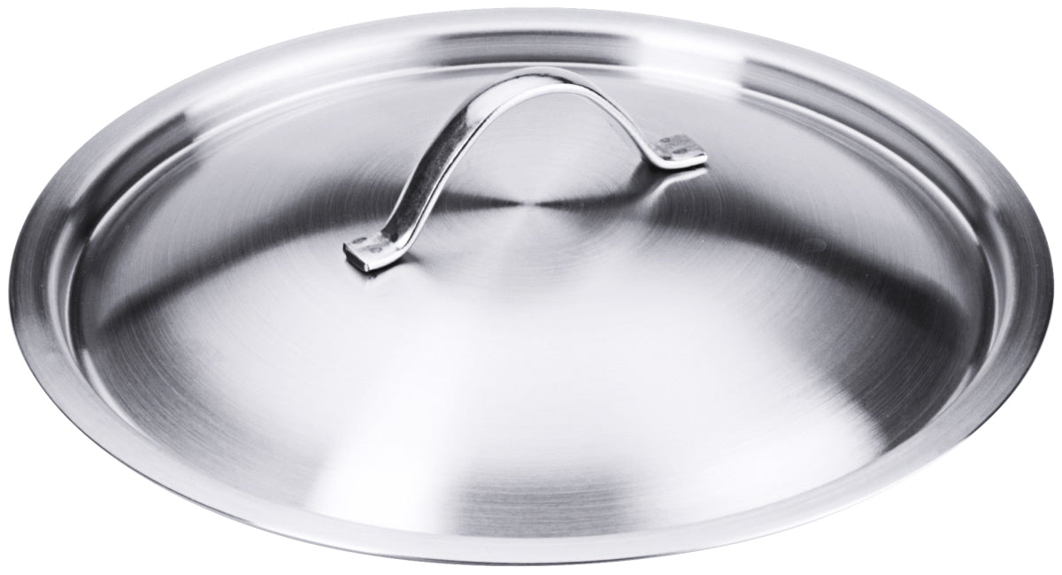 Edelstahl-Topfdeckel mit Griff.