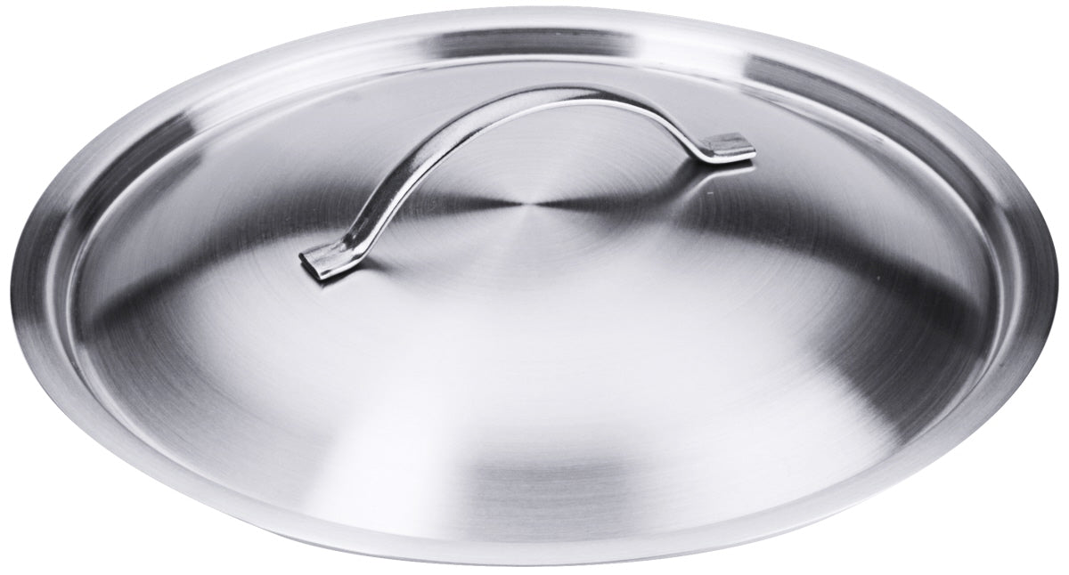Edelstahl-Topfdeckel mit Griff.