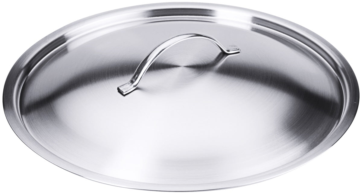 Edelstahl-Topfdeckel mit Griff.