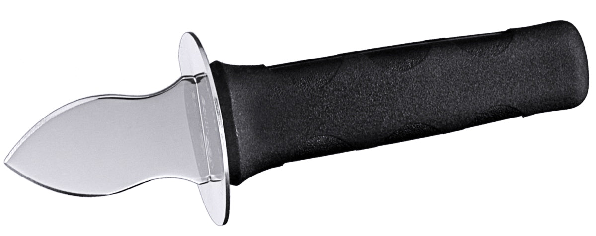 Austernmesser mit schwarzem Griff.