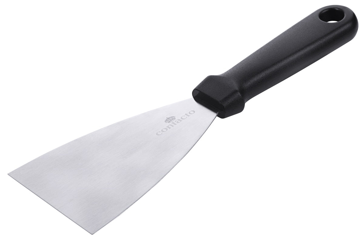 Küchenspatel mit schwarzem Griff.