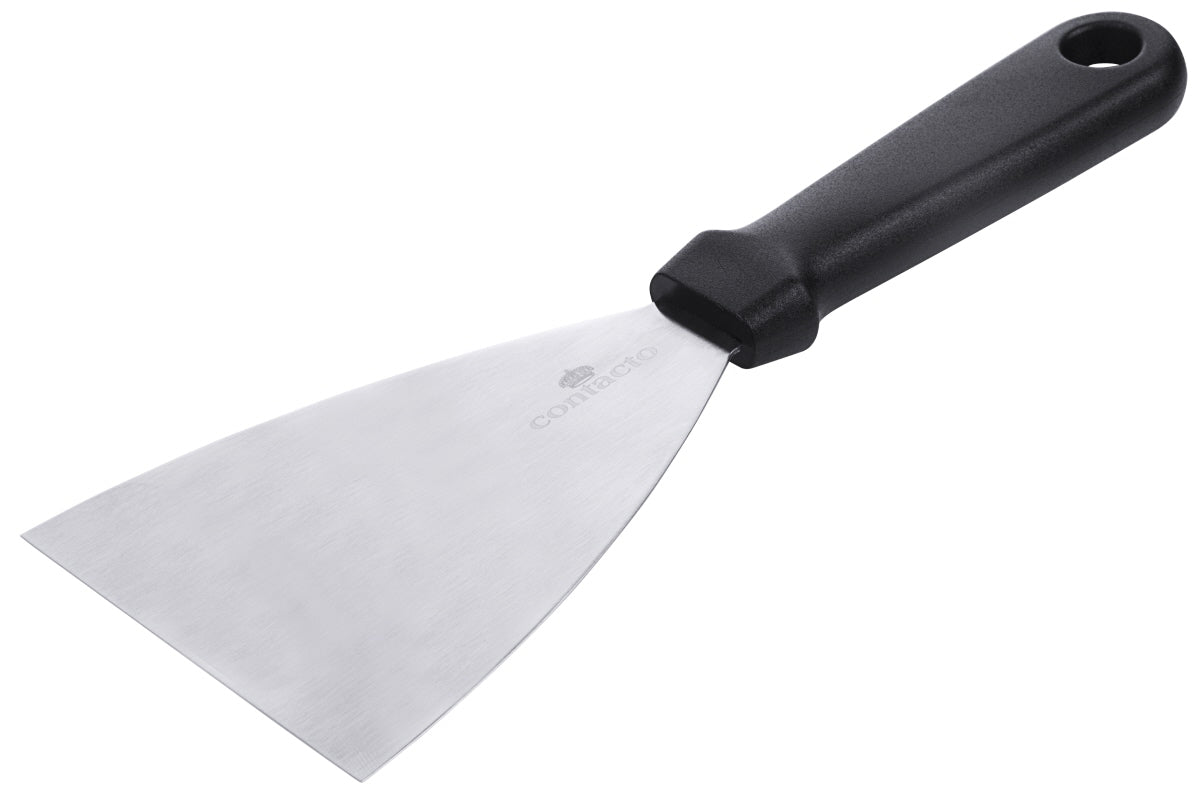Küchenspatel mit schwarzem Griff.