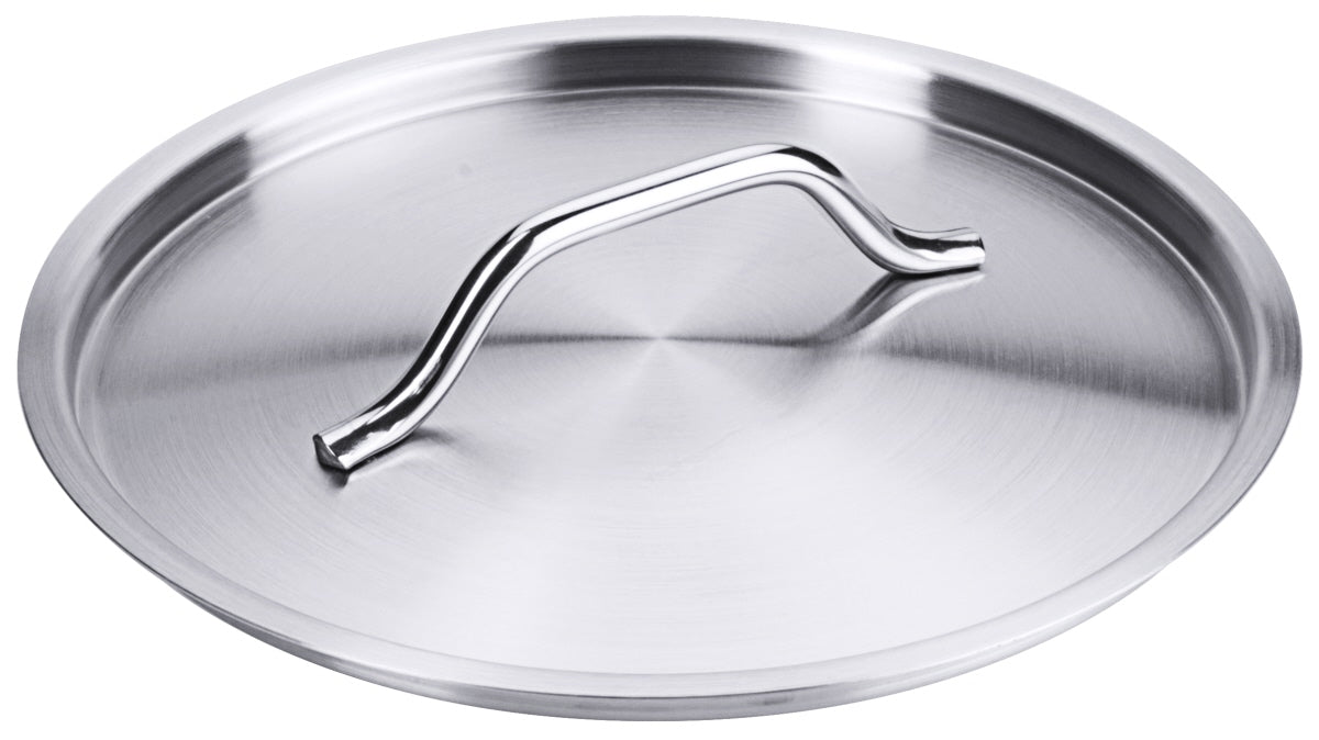 Edelstahl-Topfdeckel mit Griff.