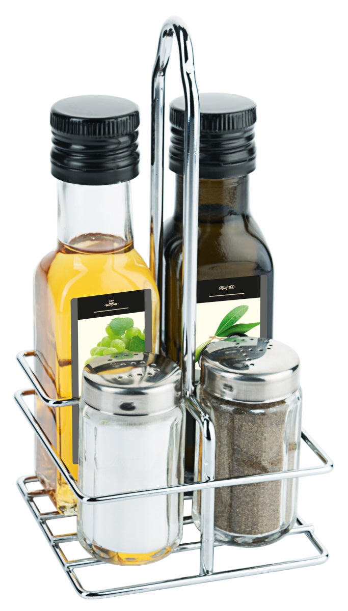 Essig, Öl, Salz, Pfeffer Set.