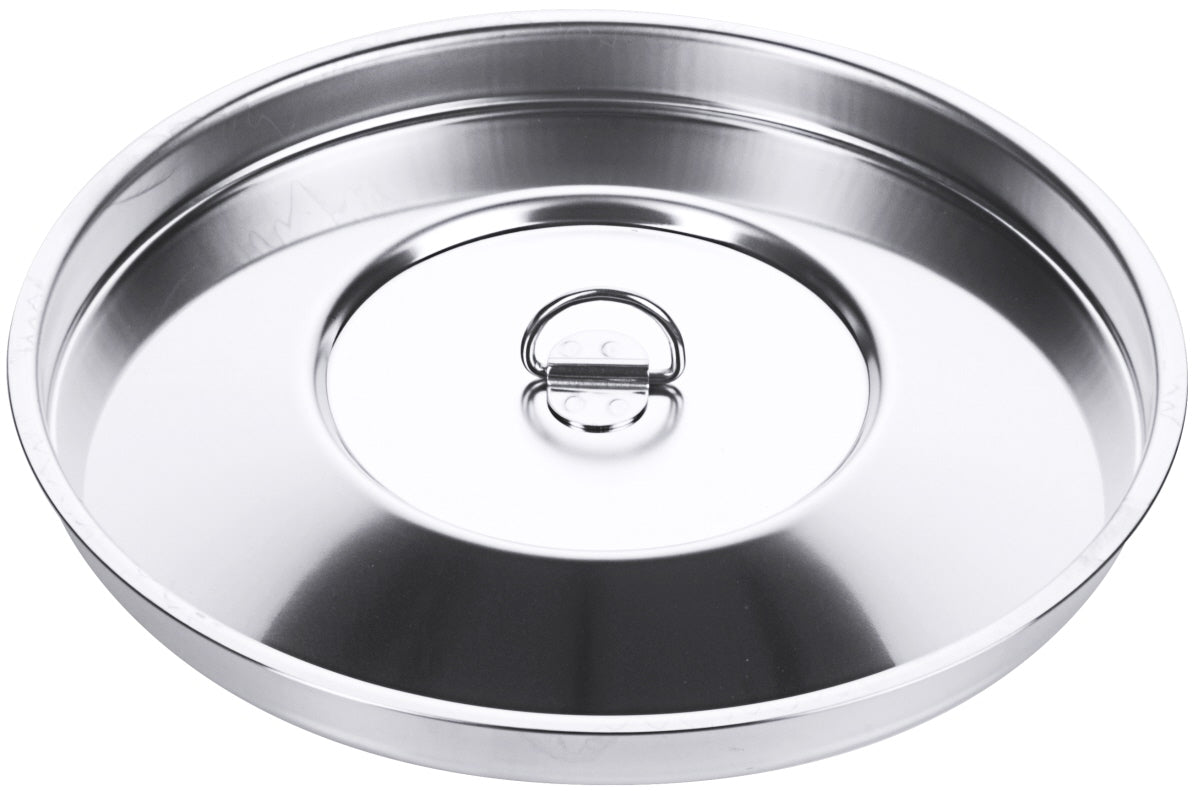 Edelstahl-Deckel für Gastronomiebedarf.