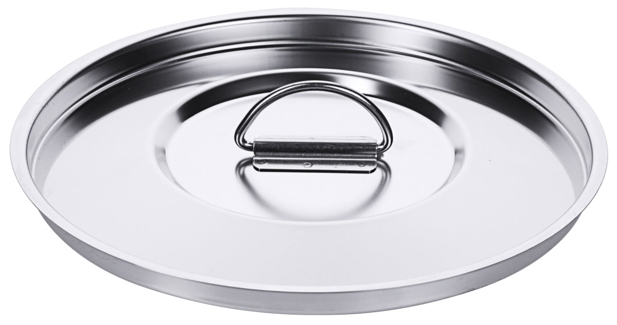 Edelstahl-Topfdeckel mit Griff.