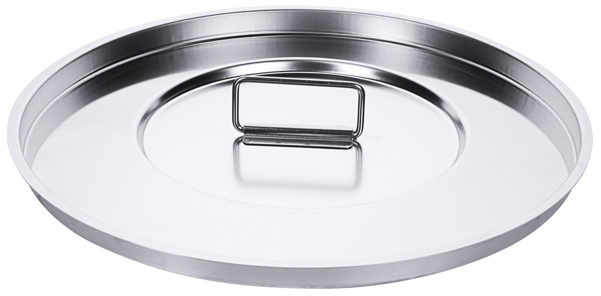 Edelstahl-Topfdeckel mit Griff.