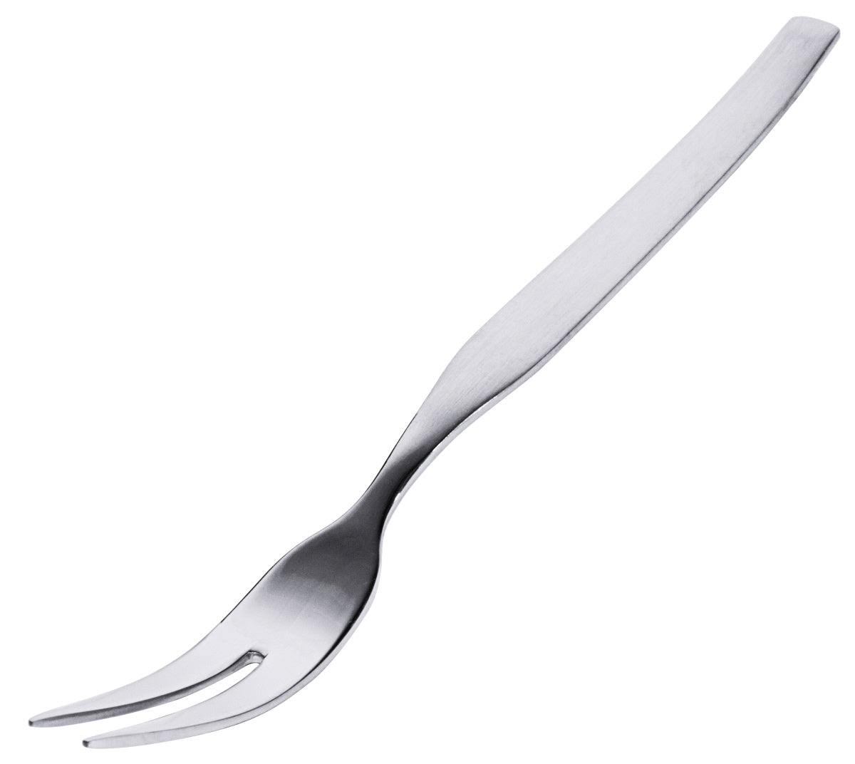 Edelstahl-Gabel mit zwei Zinken.