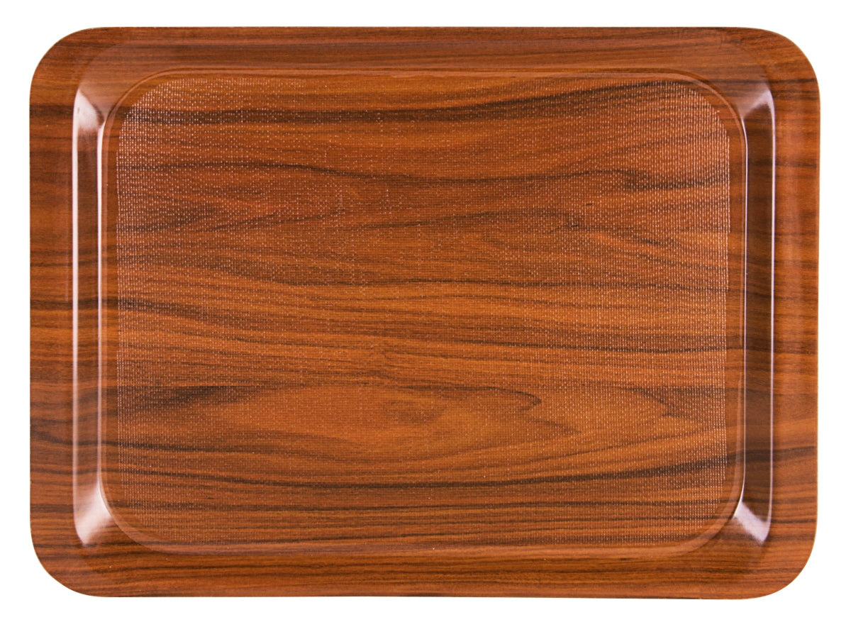 Holzoptik-Tablett für Gastronomie.