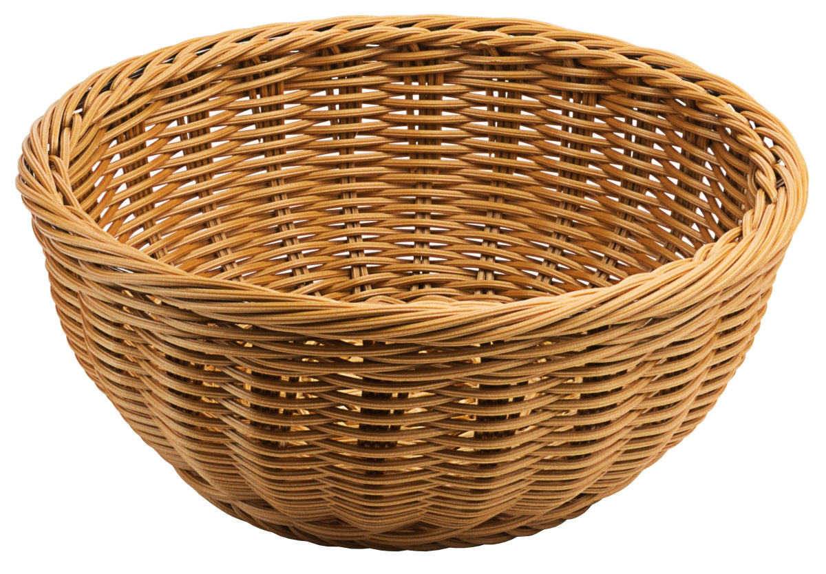 Leerer geflochtener Brotkorb.