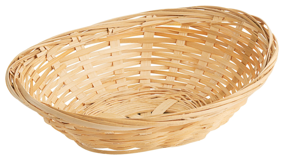 Geflochtener Brotkorb aus Holz.