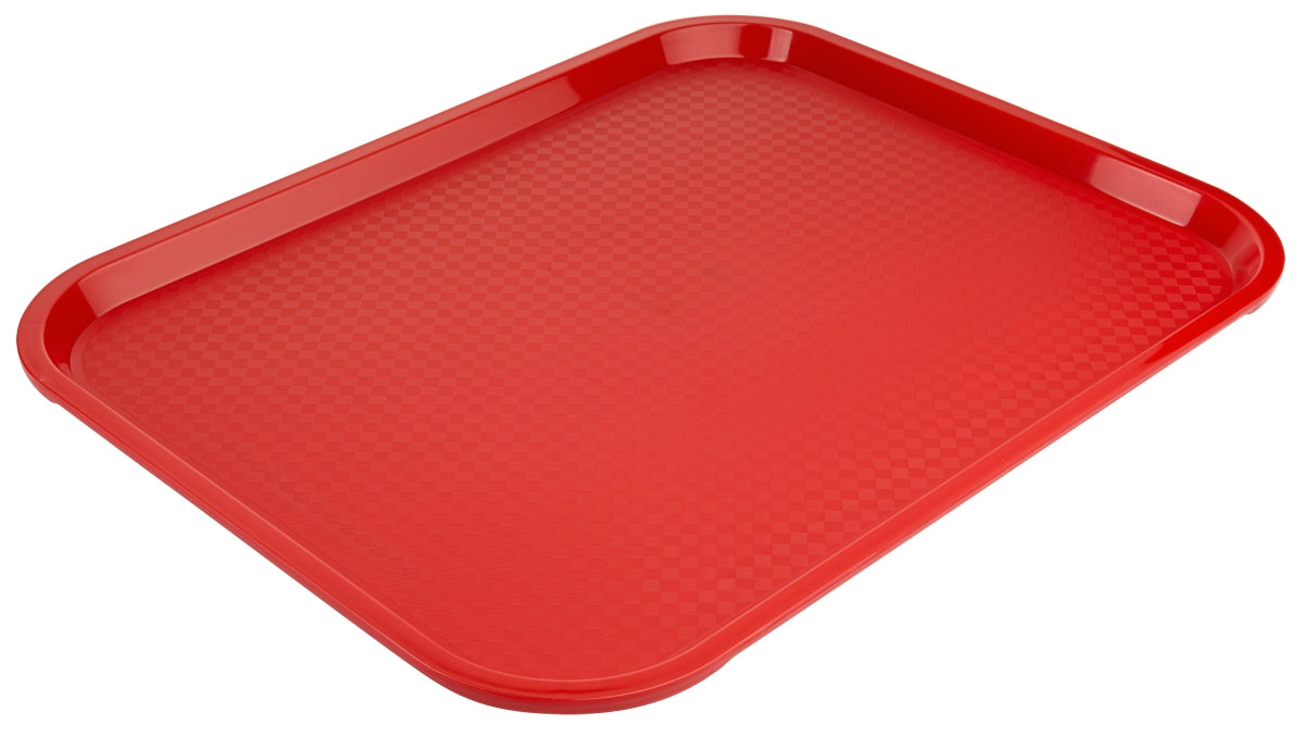 Rotes Tablett für Gastronomiebedarf.