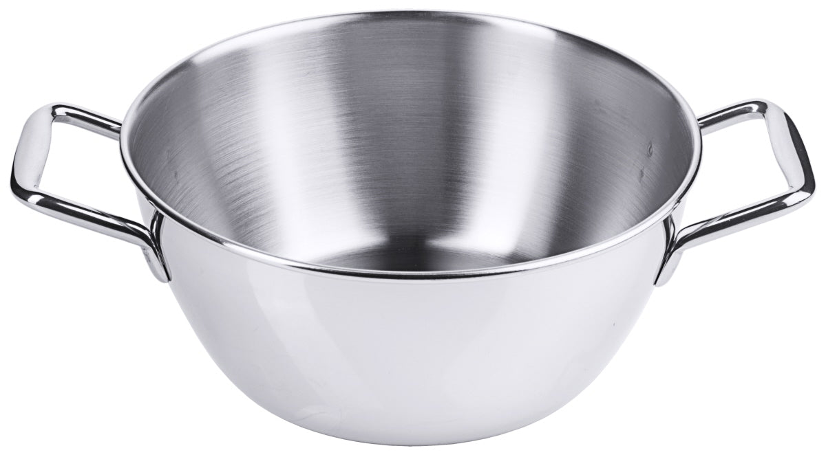 Stainless steel mixing bowl for professional kitchen
