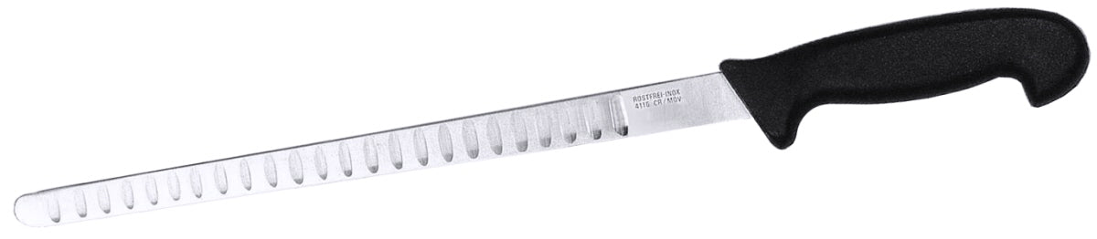 Langes Messer mit schwarzem Griff.