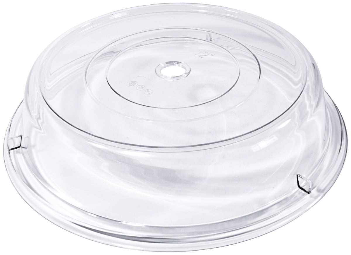 Transparente Kunststoff-Abdeckhaube für Teller.