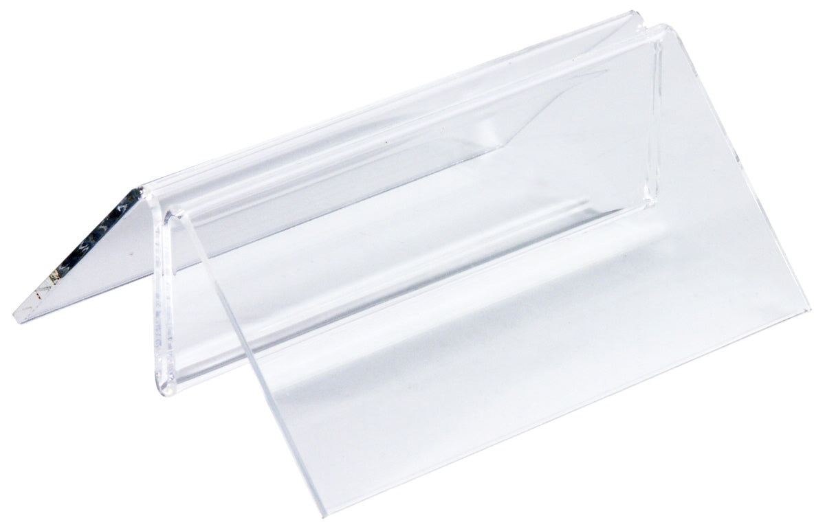 Transparenter Speisekartenhalter aus Acryl.