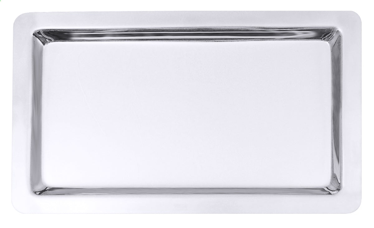 Edelstahl-Gastronormbehälter von oben.