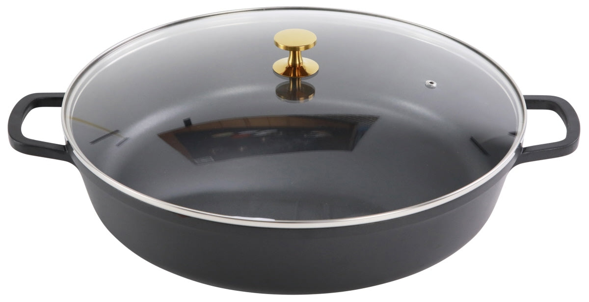 Große Servierpfanne mit Glasdeckel