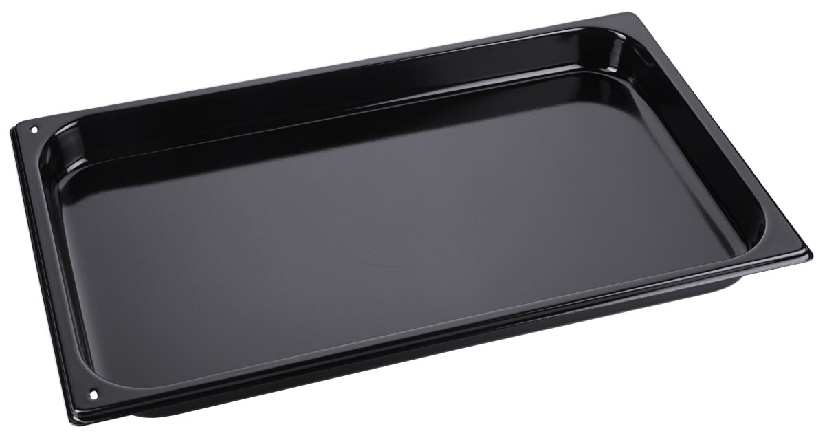Schwarzes GN-Behälter aus Metall.