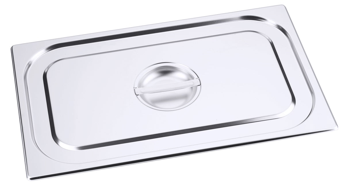 Edelstahl-Gastronorm-Deckel mit Griff.