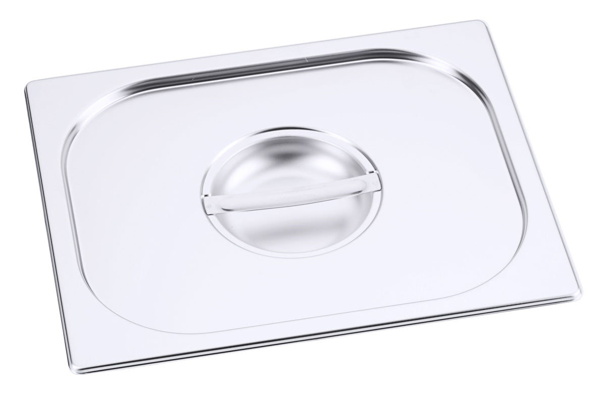 Edelstahl-Gastronorm-Deckel mit Griff.