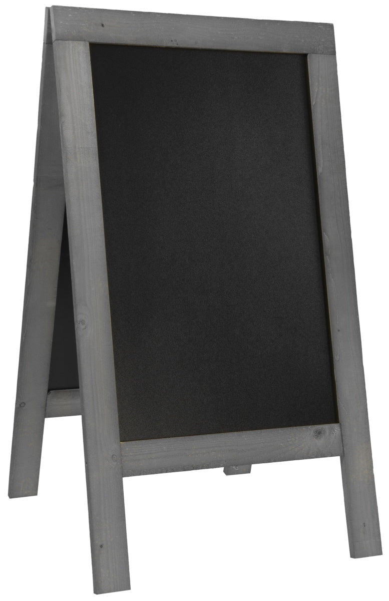 Kundenstopper aus Holz mit Tafel